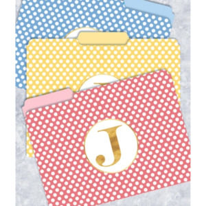 NWT Set 9 - Monogram File Folders Letter J